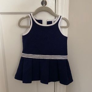 Janie and Jack Navy and White dress with bow